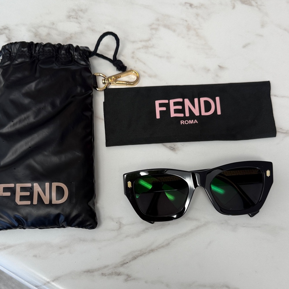 Fendi Roma Black and Gold Sunglasses